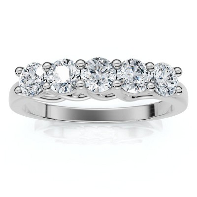 Pompeii3 White Gold 1/2ct 14K Diamond Wedding Guard Ring New