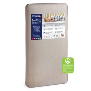 Kolcraft Pure Sleep Therapeutic 80 Certified Waterproof Baby Crib Mattress & Toddler Bed Mattress, Coils Plus Airy Hypoallergenic Comfort, 52"x28" - 1 of 4
