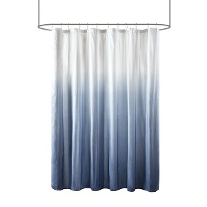 Gracie Mills Sid Modern Seersucker Ombre Printed Shower Curtain - 1 of 4
