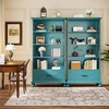 LITTLE TREE 70.87" 6 Shelf Bookcase with Drawer and Solid Wood Legs Ocean Blue - 4 of 4