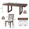 7-Piece Extendable Dining Table Set with 60–78in Removable Leaf and Linen Upholstered Chairs for Rustic Farmhouse Dining Room-Cuddlewood - 4 of 4