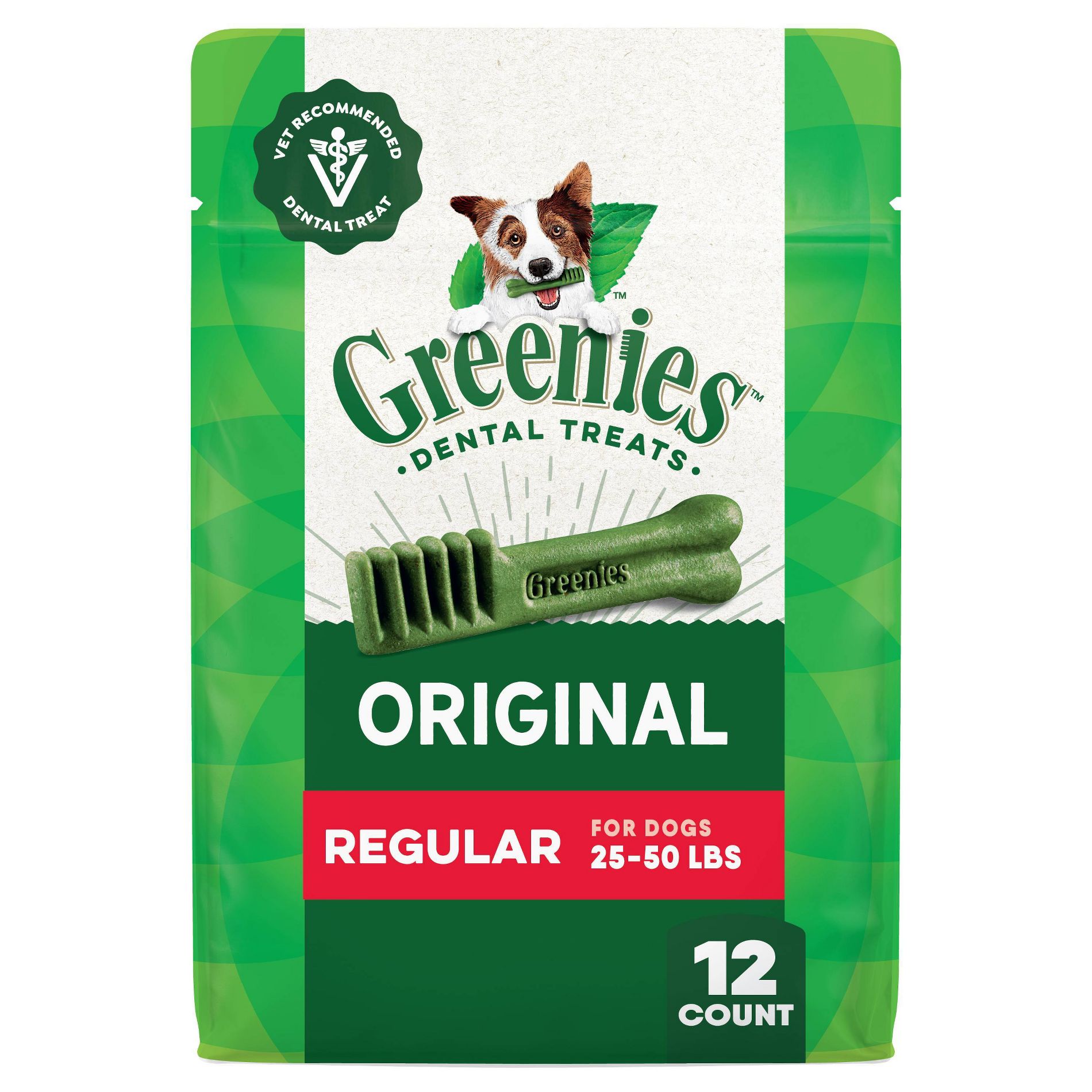 Greenies Regular Chewy Dental Dog Treats Original Chicken - 12oz