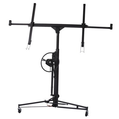 16FT Drywall Lift Sheetrock Lift, 150lb Weight Capacity Drywall Panel Hoist Jack, Drywall Lifting Construction Tools Caster Wheel with Telescopic Arm