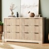 Fluted 6 Drawer Dresser Modern Storage Cabinet with Wide Top Sturdy  of Drawers TV Stand Organizer - 2 of 4