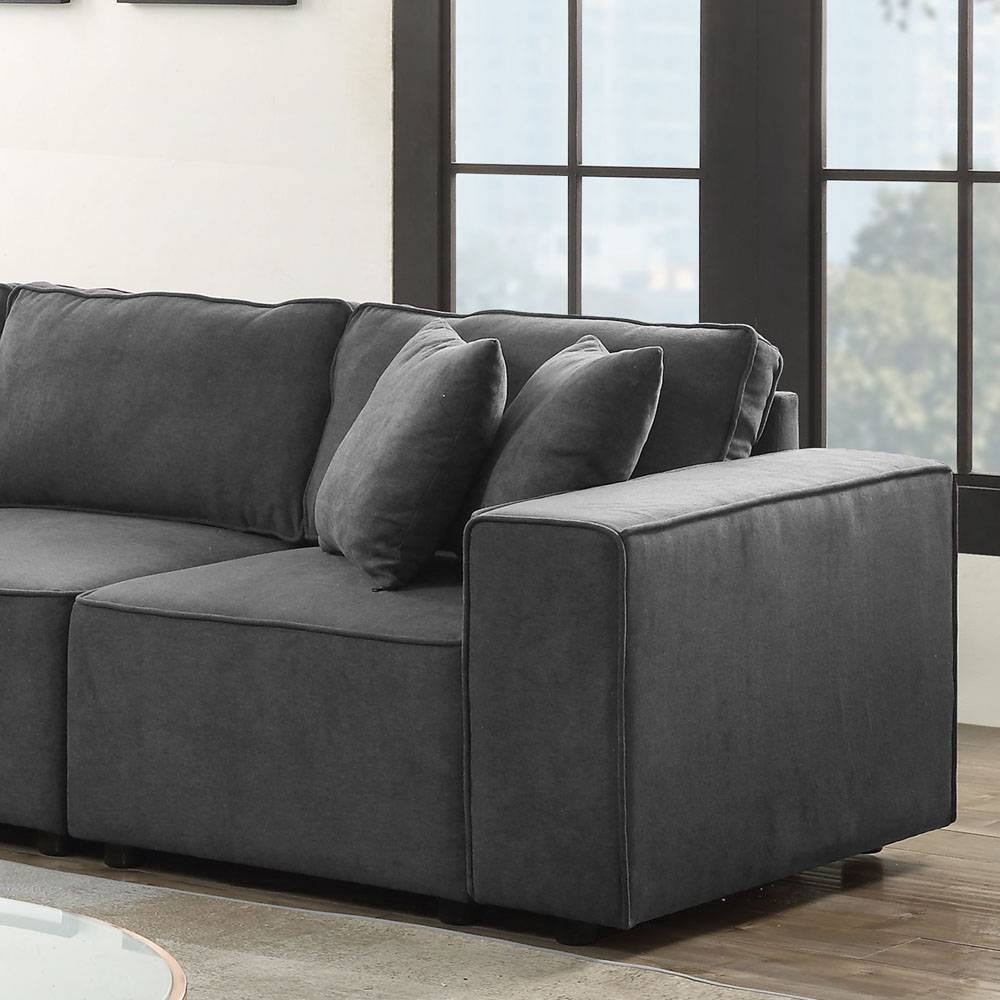 Photos - Sofa 10" Silvester Gray Fabric - Acme Furniture
