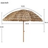 DOMETOUR 8'Thatch Patio Tiki Umbrella Tropical Palapa Raffia Tiki Hut Hawaiian Hula Beach Umbrella,Straw umbrella - 3 of 4