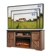 Fireplace TV Stand for 80 Inch TV, 32" Tall Farmhouse Entertainment Center with Drawer, Media Console With Sliding Barn Door for Living Room - 3 of 4