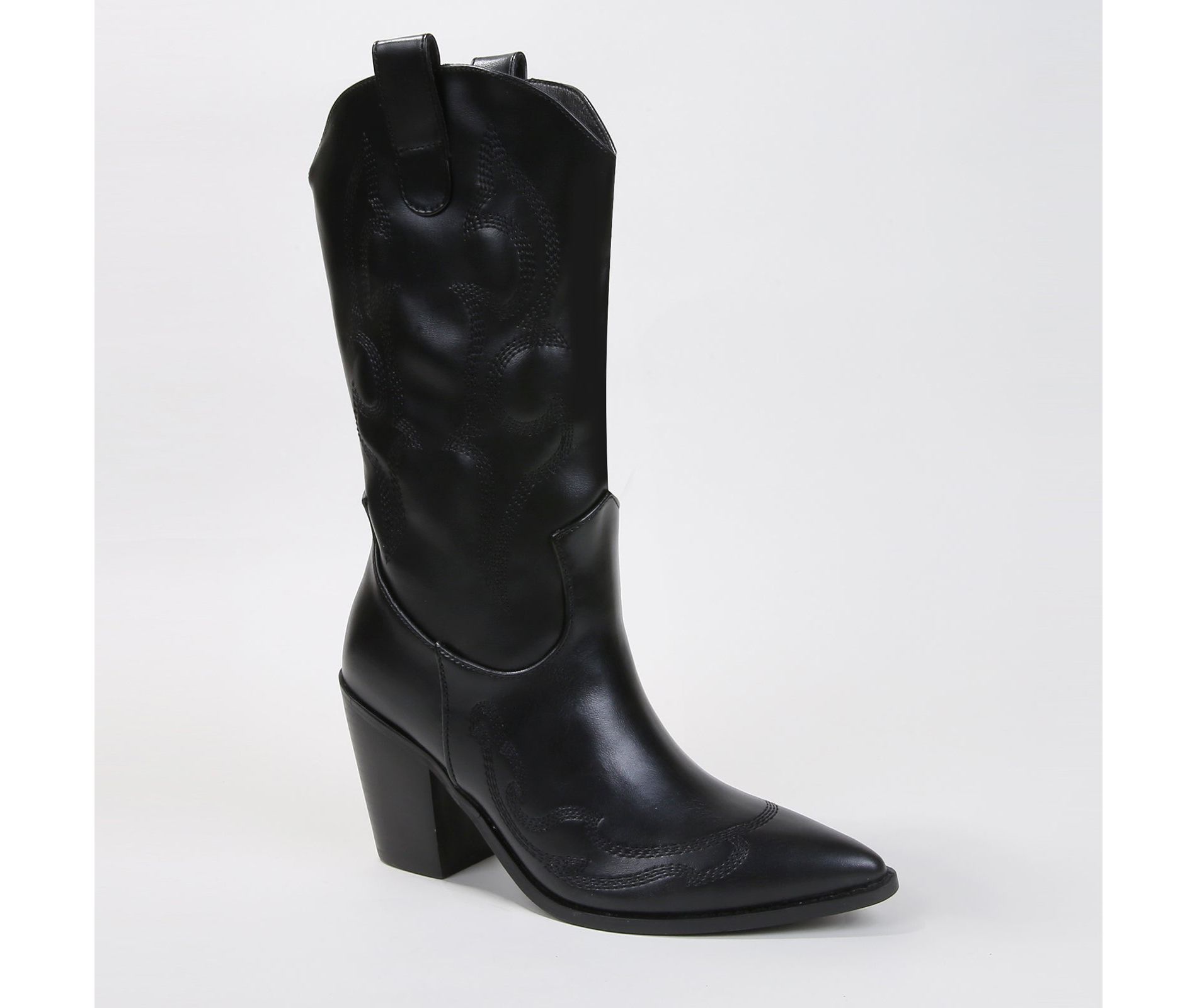 Berness Women's Montana Faux Leather Mid-Calf Western Cowboy Boots