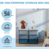 Vynxaria 3-Tier Kids Storage Unit - 6 Drawer Chest Toy Organizer with Plastic Bins for Bedroom, Nursery, and Living Room in Blue - 4 of 4