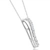 Pompeii3 1/2Ct Round-Cut Natural Diamond Pendant 10k White Gold 18" Necklace 1" Tall - 2 of 4