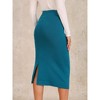 INSPIRE CHIC Women's High Waist Stretchy Rib Knit Slit Hem Pencil Bodycon Sweater Skirt - 4 of 4