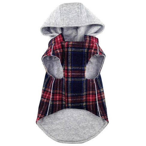 Doggie Design Weekender Dog Sweatshirt Hoodie - Red & Black Plaid ...