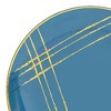 Smarty Had A Party 7.5" Blue with Gold Brushstroke Round Disposable Plastic Appetizer/Salad Plates (120 Plates) - image 2 of 2