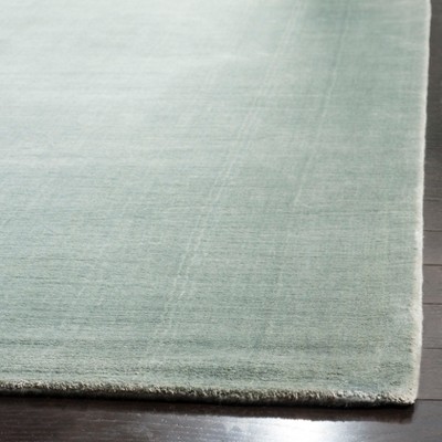 Villa Blue Hand-Knotted Wool and Viscose Area Rug