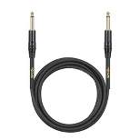 Clef Audio Labs Instrument Guitar Cable, 10ft - 1/4 inch TS Straight to Right Angle Electric bass Guitar AMP Cord PVC Jacket