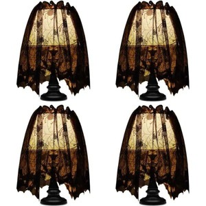 Mudder 4 Pieces 20 x 60 Inch Halloween Lamp Shade Cover Black Lace Lampshade Cover - 1 of 3