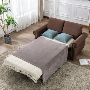 LOVMOR 57.5" Orisfur Pull Out Sofa Bed Loveseat Sleeper with Twin Size Memory Mattress for Living Room Spaces - 1 of 4