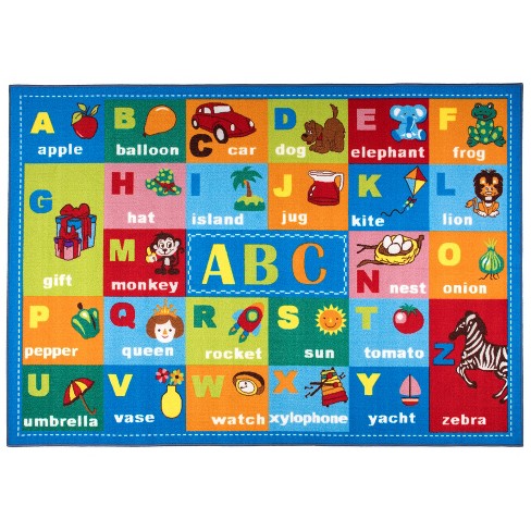 World Rug Gallery Kids Educational Learning Alphabet Symbols Non Slip Area Rug - image 1 of 4