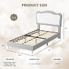 GAOMON Upholstered Bed Frame for Kids with Scallop Headboard, Cute Velvet Bed for Girls, Boys - 2 of 4
