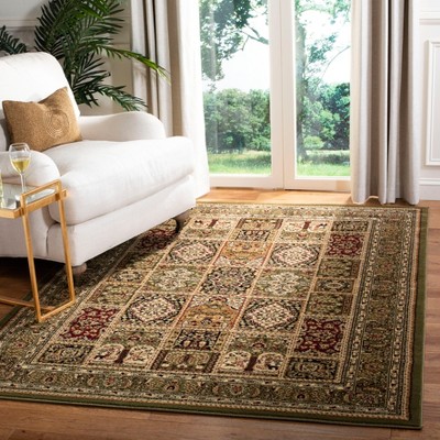 Lyndhurst Ivory and Green Floral Synthetic Runner Rug