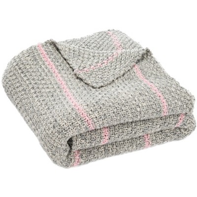 Cassian Throw Blanket - Grey/Pink - 50" X 60" - Safavieh