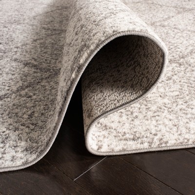 Elegant Gray & Ivory Synthetic 4' x 6' Hand-Knotted Area Rug