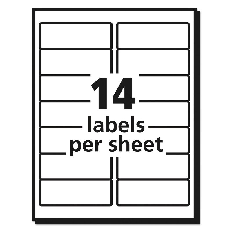 Avery Easy Peel Mailing Address Labels Inkjet 1 1/3 x 4 White 1400/Box 8462, 4 of 10