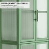 4-Door Tempered Glass Cabinet with 4 Glass Doors Adjustable Shelves U-Shaped Leg - 4 of 4