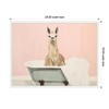 Kate & Laurel All Things Decor 18"x24" Sylvie Boho Cottage Farmhouse Llama Bath Framed Canvas by The Creative Bunch Studio White - 3 of 4