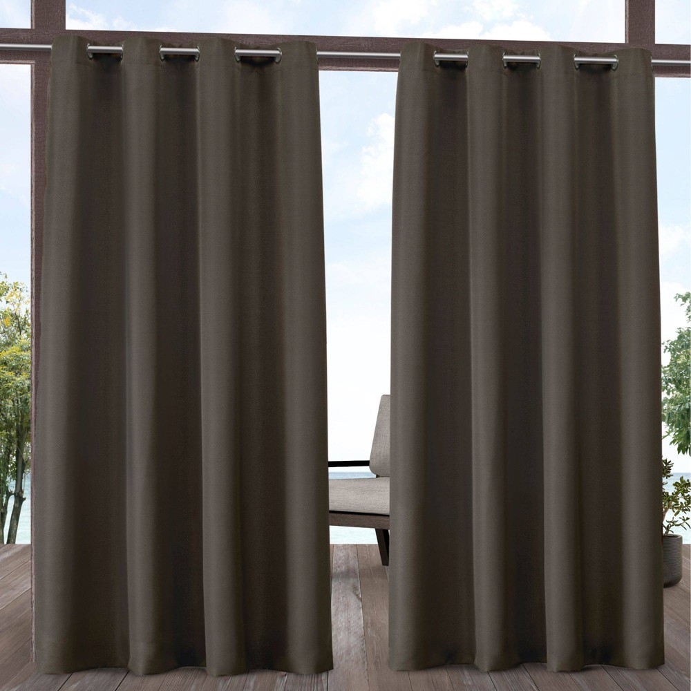 Photos - Curtains & Drapes Set of 2  Outdoor Solid Cabana Grommet Top Light Filtering Curtai(96"x54")