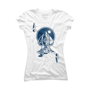 Junior's Design By Humans Ace Of Spaces By StevenToang T-Shirt - 1 of 3