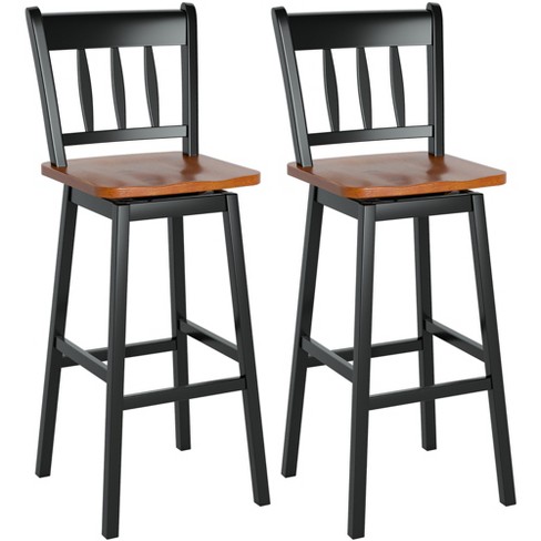 Costway Set Of 2 Swivel Bar Stools 30.5 Pub Height Dining Bar