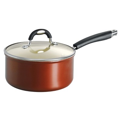 Tramontina Style Ceramica 3 Quart Aluminum Covered Sauce Pan - Metallic Copper: Dishwasher & Oven-Safe Ceramic Cookware