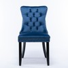 Nikki Collection Modern, High-end Tufted Solid Wood Contemporary Velvet Upholstered Dining Chair with Wood Legs Nailhead Trim 2-Pcs Set - 2 of 4