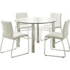 Aneston Glass Top Chrome Leg Round Dining Table Chrome - HOMES: Inside + Out: Contemporary 4-Seat Kitchen Table - 3 of 3
