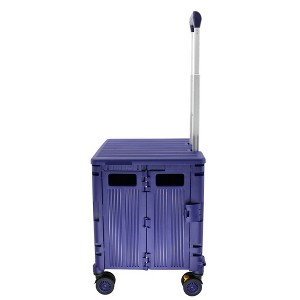 Jiallo Foldable Utility Crate with 360° Spinner Wheels & Telescopic Handle (Purple Color) - 1 of 4