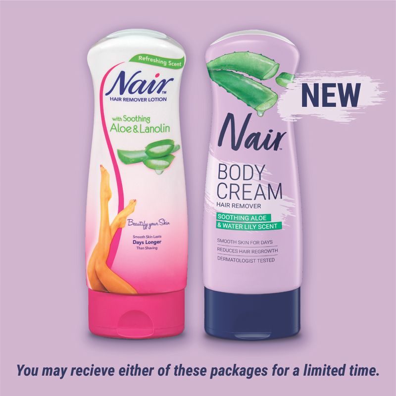 Nair Hair Removal Body Cream, Aloe and Water Lily - 9.0oz, 5 of 12