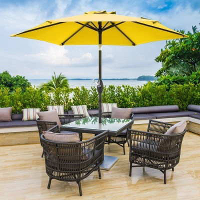 Sonkuki 7.5 ft Patio Market Crank and Tilt Umbrellas,  UV-Resistant Canopy