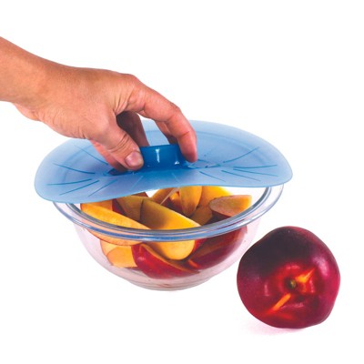 Blue Silicone Suction Bowl and Pan Lid Covers Set of 5