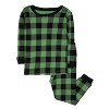 Leveret Matching Family Christmas Pajamas Buffalo Check Black and Green Plaid - 2 of 4