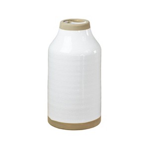 VIP Ceramic 8 in. White Vase with Taper - 1 of 4