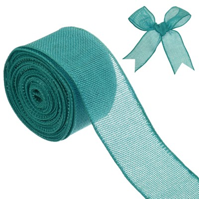 Unique Bargains Burlap Wired Edge Durable Thick Fabric Ribbons for DIY Crafts 1 Pc