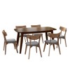 7-Piece Dining Set with Kitchen Table and 6 Upholstered Chairs - 2 of 4