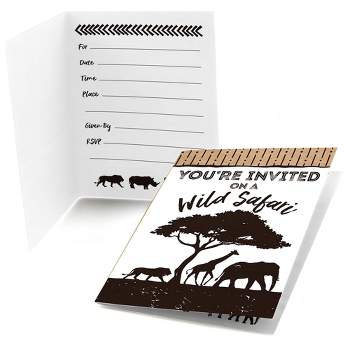 Big Dot of Happiness Wild Safari - Fill In African Jungle Adventure Birthday Party or Baby Shower Invitations (8 count)