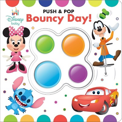 Disney Baby: Bouncy Day! Push &#38; Pop - by  Pi Kids (Board Book)