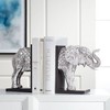 Dahlia Studios Hand Painted Silver Elephant Book-Ends 9 1/4" High - 2 of 4