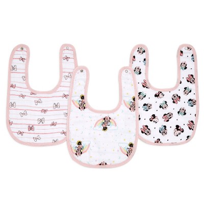 aden by aden + anais essentials 3pk Water Resistant Bib - Minnie Rainbows