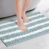 Unique Bargains Bathroom Striped Absorbent Chenille Non-Slip Machine Washable Plush Floor Mats - image 2 of 4