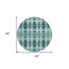 Teal Blue Aqua And Charcoal Moroccan Washable Indoor Outdoor Area Rug - 3 of 4