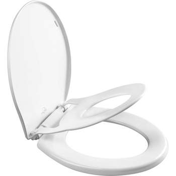 Mayfair by Bemis Little2Big Never Loosens Round Plastic Children's Potty Training Toilet Seat with Slow Close Hinge - White
